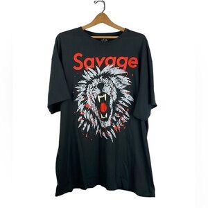 Take That Savage T-Shirt Men SZ 2XL Black/Grey/Red Lion Short Sleeve Shirt